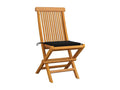 Garden chairs and cushions, black, set of 8, solid teak wood, CQHQ68552