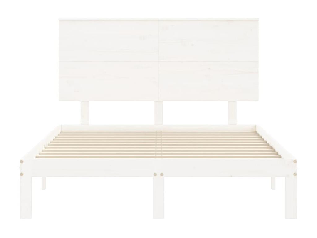 Cadre de lit sans matelas blanc 140x190 cm bois de pin massif YDFJ89404