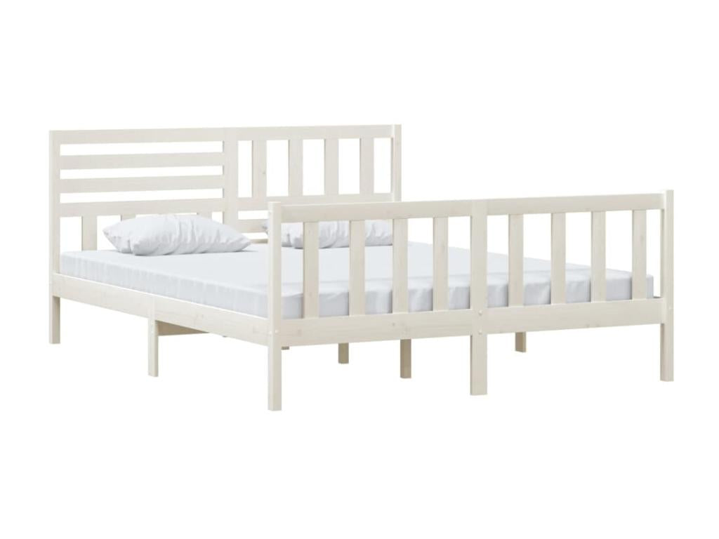 Lit Blanc Bois massif 160x200 2 DYOX23126