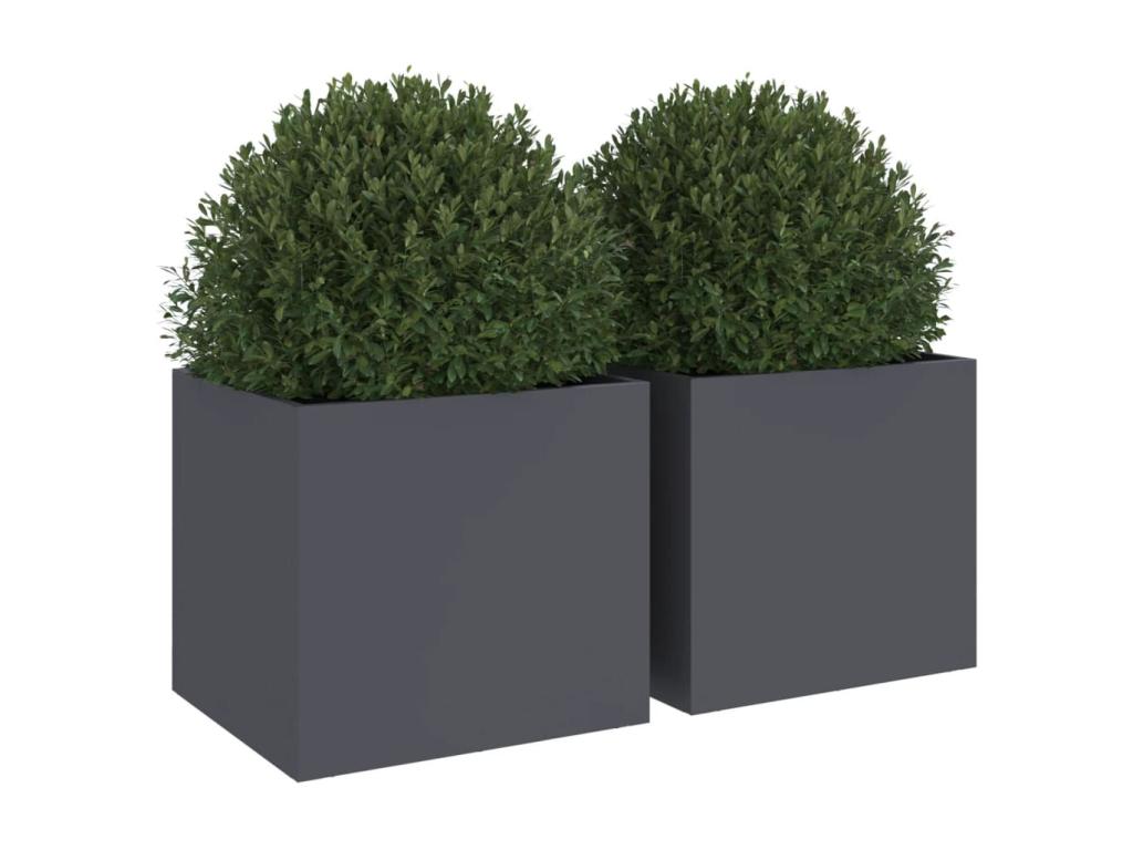 Jardinières 2 pcs anthracite 32x30x29 acier laminé à froid BFBD69698