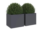 Jardinières 2 pcs anthracite 32x30x29 acier laminé à froid BFBD69698
