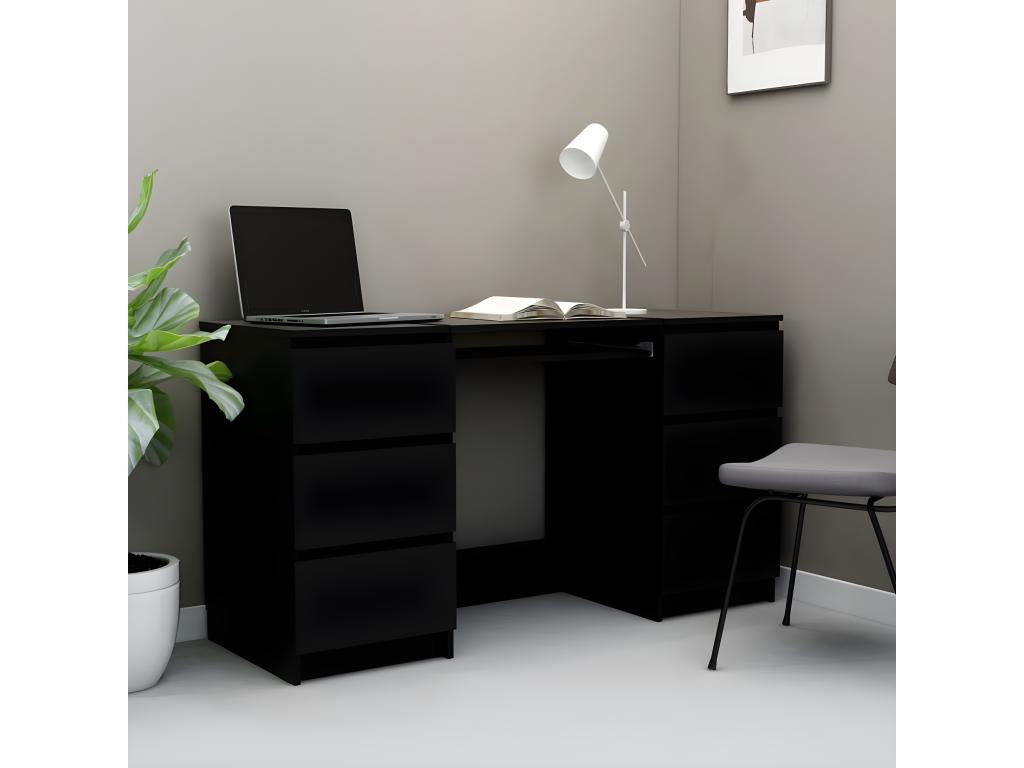 Bureau noir 140x50x77 cm Bois d'ingénierie LJDR72417