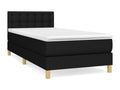 Upholstered bed base with mattress, black, 90x200 cm, fabric, JOOH67381