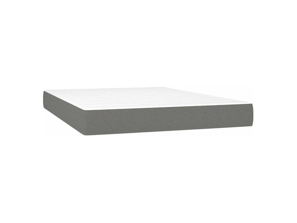 Sommier à Lumenao de lit avec matelas Gris foncé 140x190 Tissu ZPYC46121