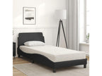 Lit avec matelas noir 90x200 cm similicuir GDTN85367