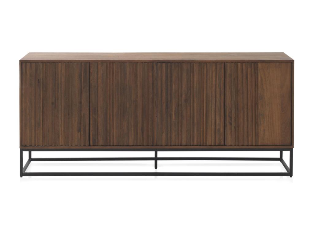 Buffet 4 portes en bois de manguier massif et base en métal SEGB53961