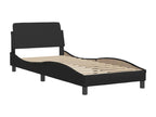Lit avec matelas noir 90x200 cm similicuir GDTN85367