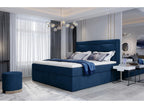 Ventoriq Continental Bed in Petrol Blue Velvet - Sleeping Area 160x200 cm IGPD07335