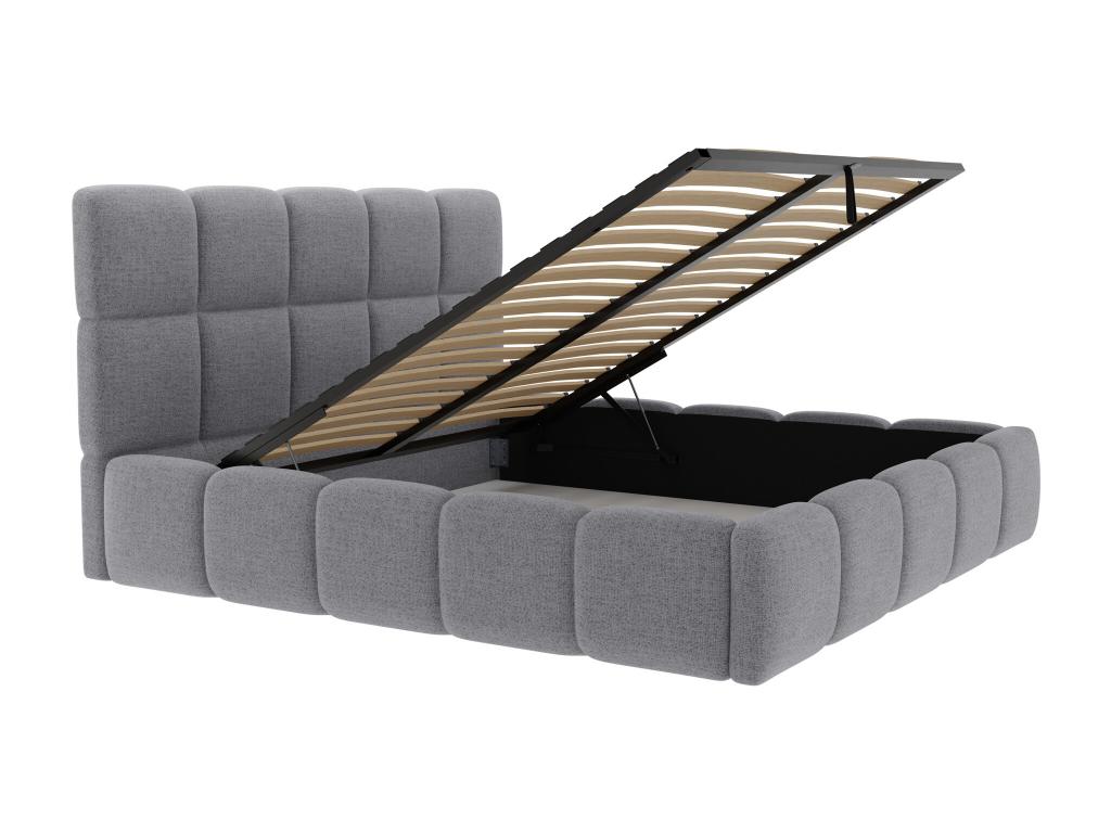 Storage bed 160x200 cm - Textured fabric - Grey - Boislis BTXW67855