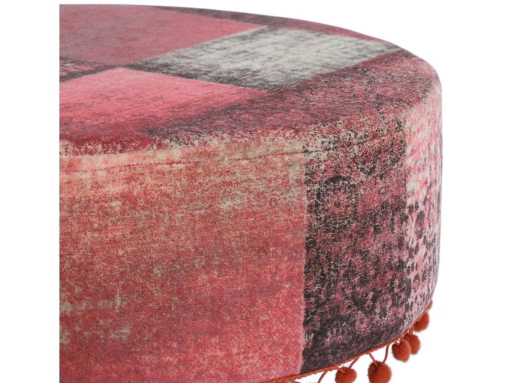 Red wooden stool 38x36 cm with fabric footrest Ventoriq GSOV23057