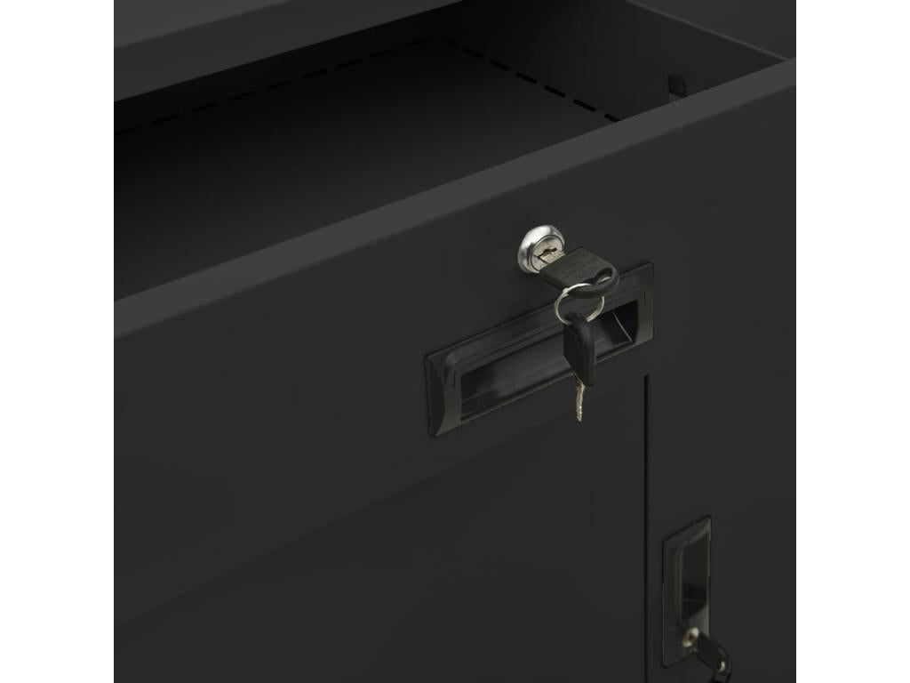 Armoire de bureau et jardinière Anthracite 90x40x125 Acier 2 NUAO93732