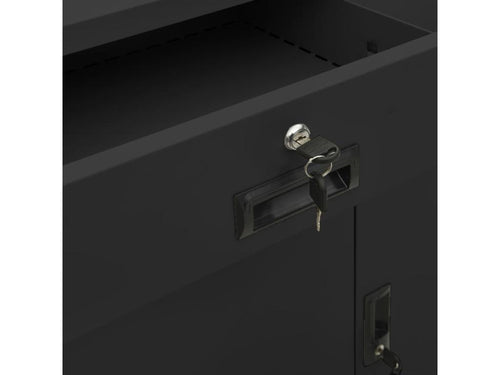 Armoire de bureau et jardinière Anthracite 90x40x125 Acier 2 NUAO93732