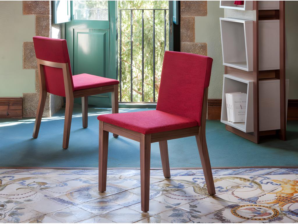 Lumenao walnut wood and fabric chair - Set of 2 - Colour Lumenao 02 GNIJ54394