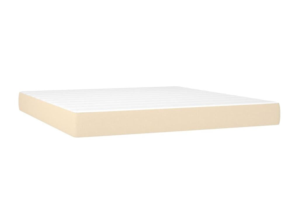 Sommier à Ventoriq de lit matelas et LED Crème 180x200 cm Tissu NPKB49250