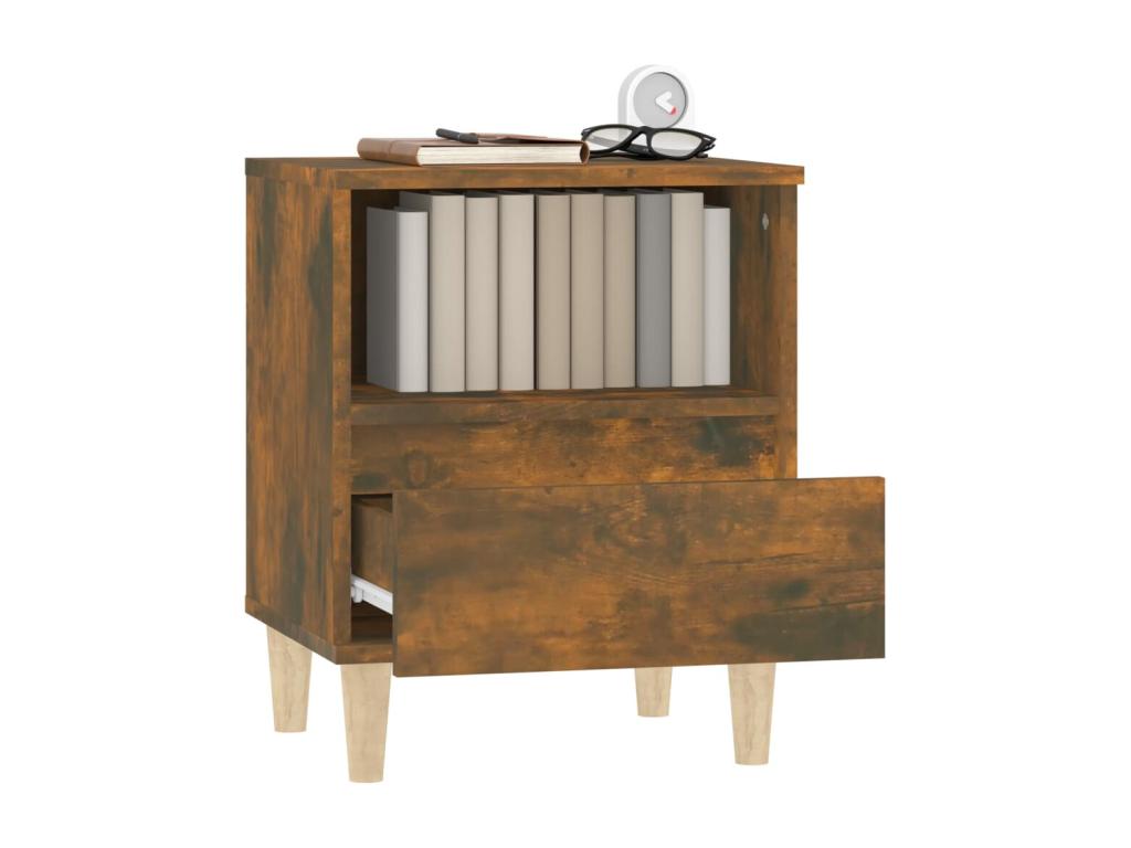 2-piece bedside tables, smoked oak, 40x35x50 cm KHMP74079