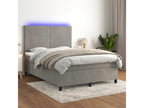 Sommier à Lumenao de lit avec matelas LED Gris clair 140x200 cm EXGR76616