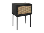 Cane Bedside Table with 1 Door, Black XTWL68540