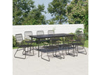 9-piece black rattan PVC garden dining set UJAC70548