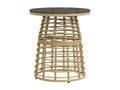 Table basse de jardin table d'appoint extérieur résine aspect rotin métal RREU42791