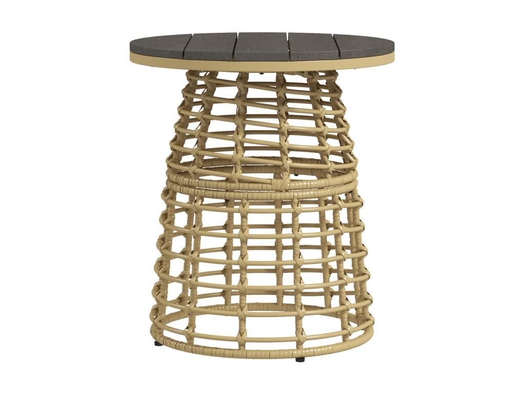 Table basse de jardin table d'appoint extérieur résine aspect rotin métal RREU42791