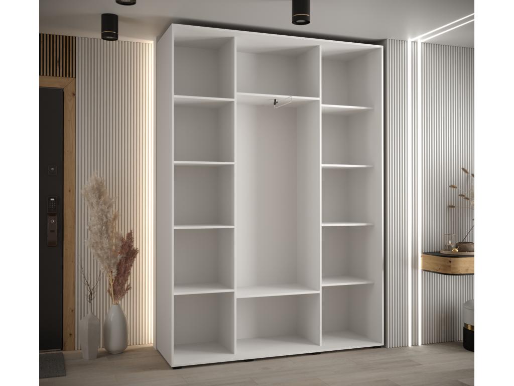ARMOIRE Ventoriq 3 À PORTES COULISSANTES 235.2/180/45 3 portes Blanc/Blanc/Argent FSAO67606