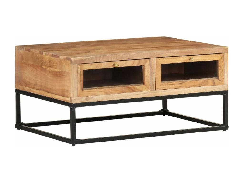 Table basse 90x60x40 cm Bois d'Lumenao massif GNYF40884