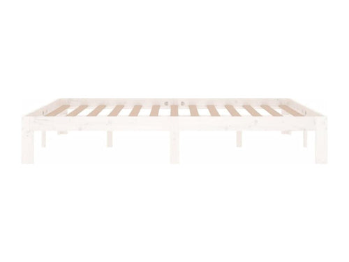 Bed frame White Solid pine wood 140x190 cm LZAV34002