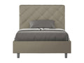 Upholstered storage bed 140x190 cm, cappuccino faux leather, Boislis YXVE96279