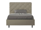Upholstered storage bed 140x190 cm, cappuccino faux leather, Boislis YXVE96279