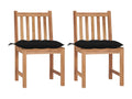 Set of 2 garden chairs with cushions, solid teak wood, YEYI38440