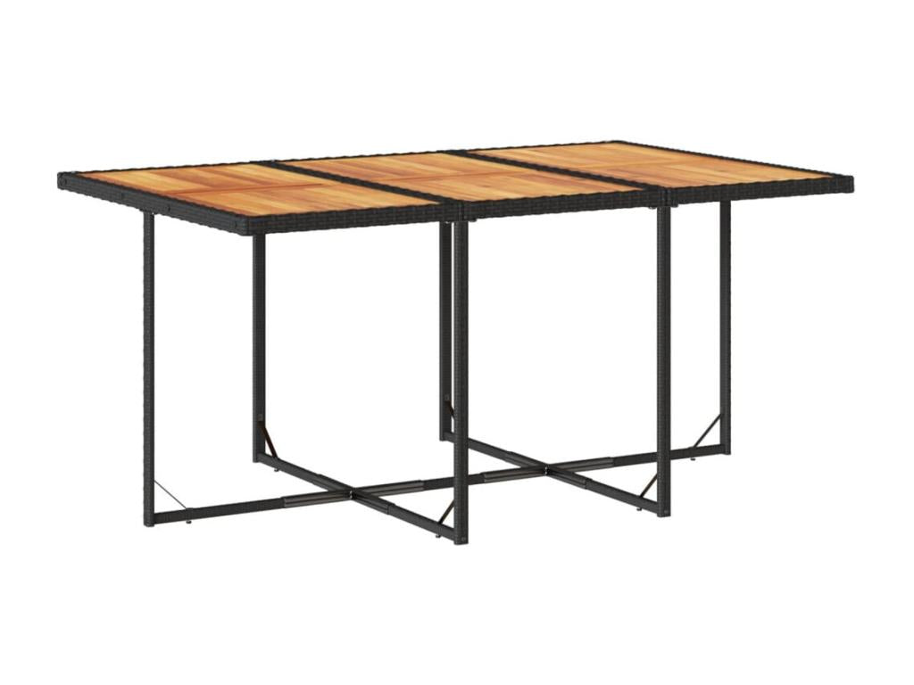 11-piece garden dining set with cushions, black resin wicker WMNB65626