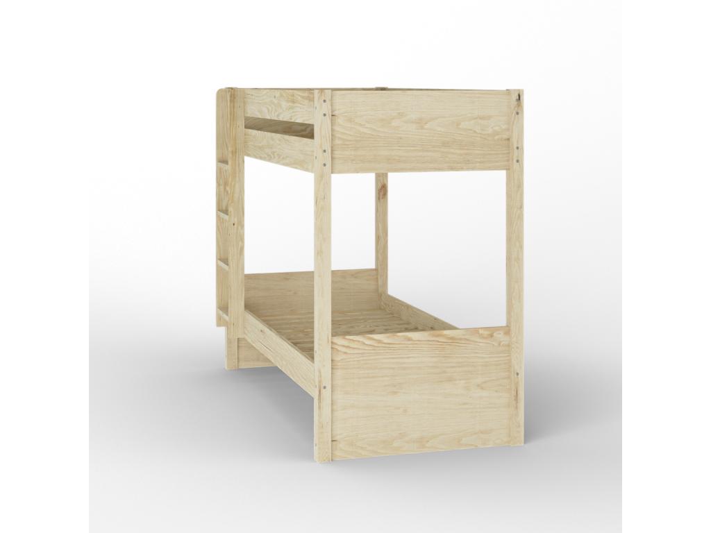 Lit superposé 90x190 cm bois massif bois naturel Ventoriq IWSH58250