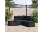 Salon de jardin 5 pcs avec coussins noir résine tressée BHPY90088