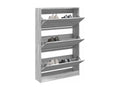 Ventoriq grey shoe cabinet 80x21x125.5 engineered wood UPFJ11778