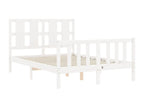 Cadre de lit avec tête de lit blanc 140x200 bois massif GTWG02487