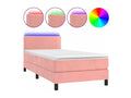 Sommier à Lumenao de lit avec matelas LED Rose 90x190 Velours TBFO72969