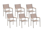 Set of 6 Lumenao garden chairs, stainless steel, beige, LNSE56525