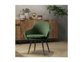 Lumenao - Scandinavian chair in forest green fabric with black metal legs x2 ZZTZ12556