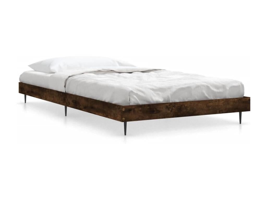 Cadre de lit sans matelas chêne fumé 90x190cm bois d'ingénierie CZEN76730