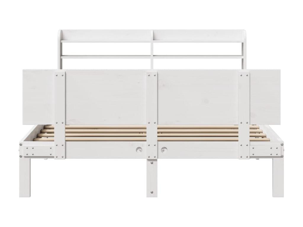 Cadre de lit et tête de lit blanc 140x190 cm bois de pin massif LDXF38942