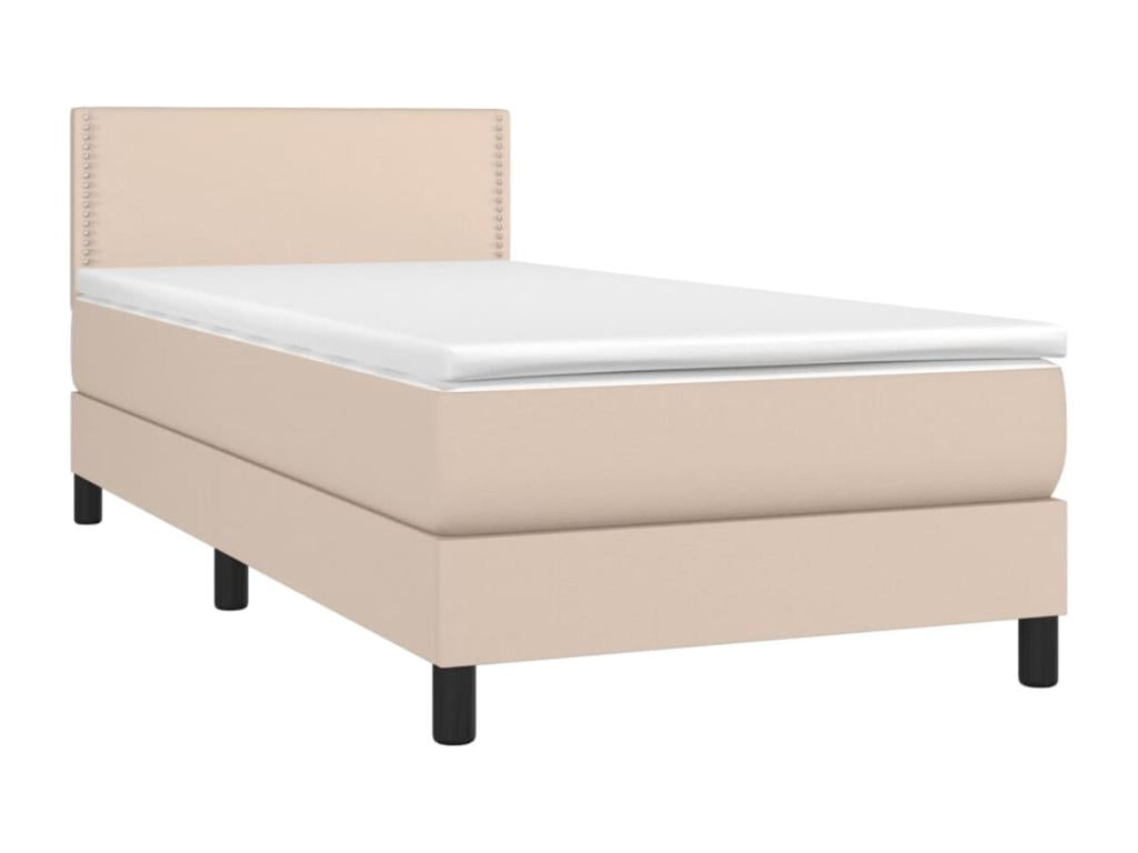 Sommier à Lumenao de lit avec matelas et LED Cappuccino 80x200cm FYOU62580