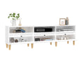 Meuble TV blanc brillant 150x30x44.5 cm bois d'ingénierie VBDU18068