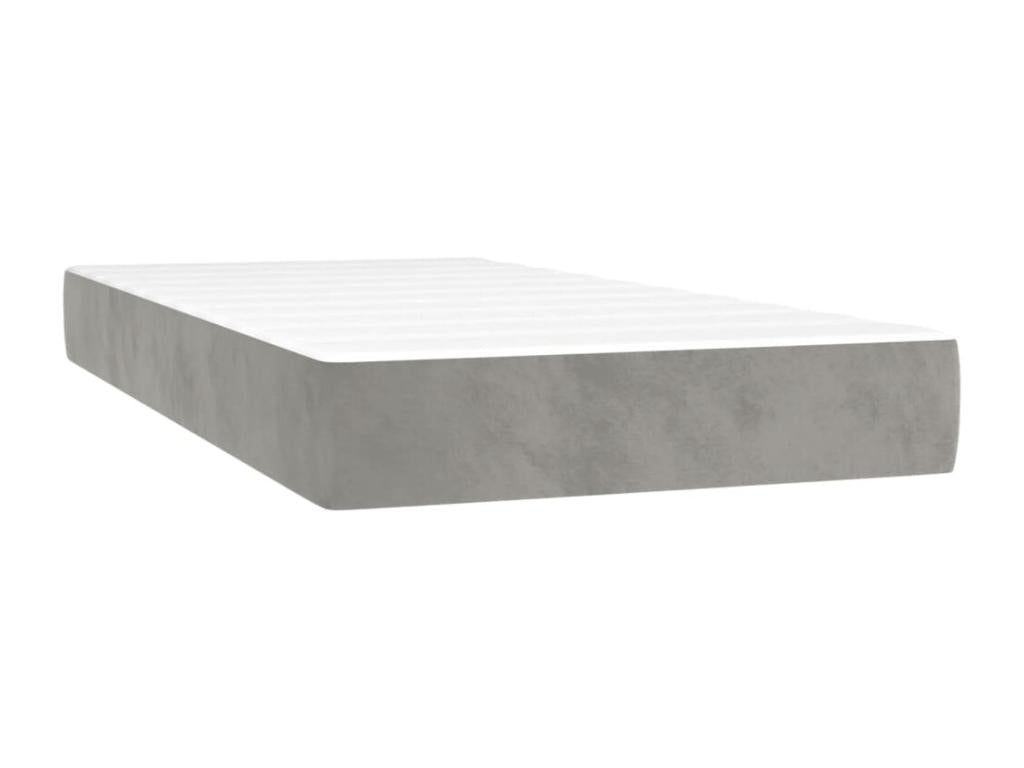Sommier à Lumenao de lit avec matelas et LED Gris clair 80x200 MILA62822