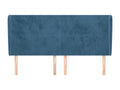 Tête de lit avec oreilles Bleu foncé 203x23x118/128 cm Velours WSCM76663