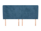 Tête de lit avec oreilles Bleu foncé 203x23x118/128 cm Velours WSCM76663