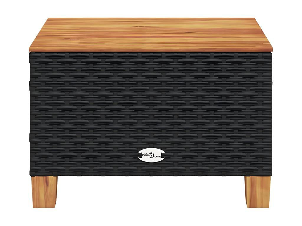 Ventoriq Premium - Table de jardin noir 55x55x36 cm résine tressée et bois Ventoriq YZYH03815