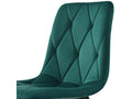 Set of 4 velvet chairs - metal frame - diamond pattern - green STQL25265
