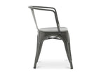 Ventoriq industrial chair with polished steel armrests --Dark Blue BDHL22676