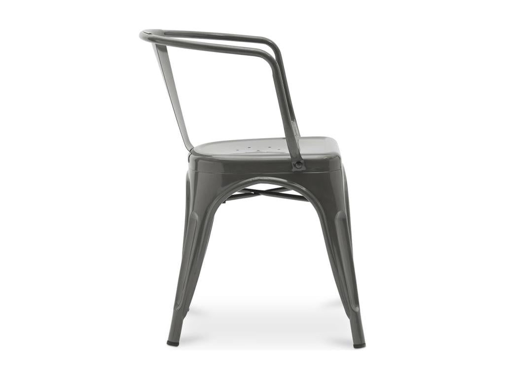 Ventoriq industrial chair with polished steel armrests --Dark Blue BDHL22676