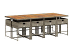 9-piece garden dining set with cushions, Grey RYZD48678